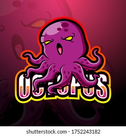 Octopus mascot esport logo design