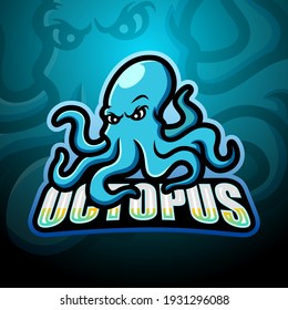 Octopus mascot esport logo design