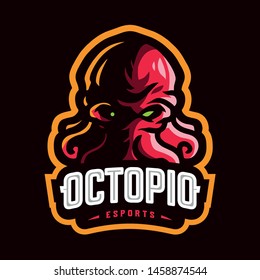 Octopus mascot gaming logo template