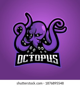 Octopus mascot logo design vector with modern illustration concept style for badge, emblem and t-shirt printing. Kraken for esport team