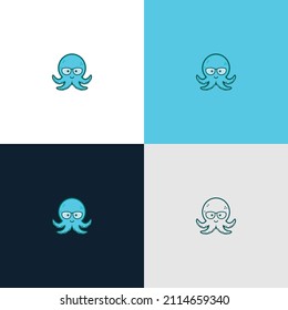 Octopus mascot logo design vector with modern illustration concept style for badge emblem and t shirt