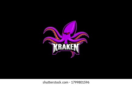 Octopus mascot logo esport. kraken vector illustration