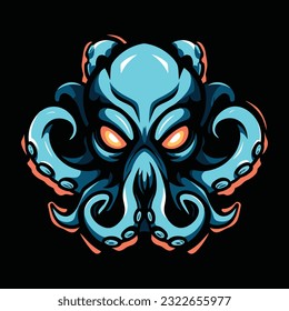 Octopus Mascot Logo for Esport. Octopus T-shirt Design. Octopus Logo. Octopus Sticker