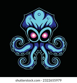 Octopus Mascot Logo for Esport. Octopus T-shirt Design. Octopus Logo. Octopus Sticker