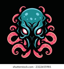 Octopus Mascot Logo for Esport. Octopus T-shirt Design. Octopus Logo. Octopus Sticker