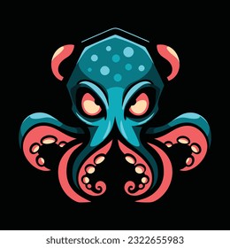 Octopus Mascot Logo for Esport. Octopus T-shirt Design. Octopus Logo. Octopus Sticker