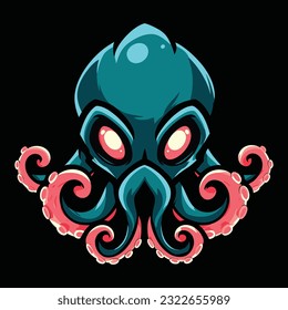 Octopus Mascot Logo for Esport. Octopus T-shirt Design. Octopus Logo. Octopus Sticker