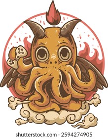 octopus merch vector illustration isolated