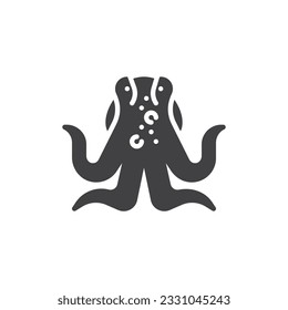 Octopus mollusc vector icon. filled flat sign for mobile concept and web design. Octopus sea animal glyph icon. Symbol, logo illustration. Vector graphics