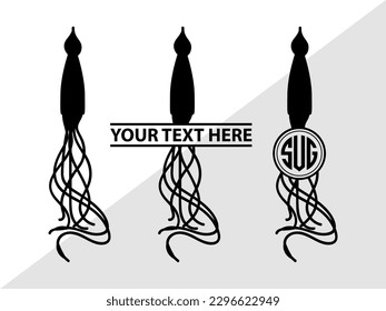 Octopus Monogram Vector Illustration Silhouette