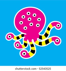 octopus monster sticker