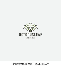 Octopus nature logo template - vector