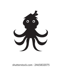 octopus ninja logo design illustration.
