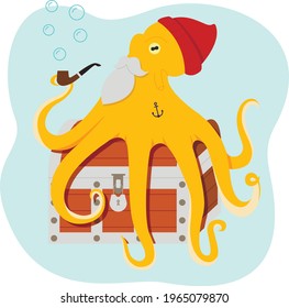 An octopus on the coffer