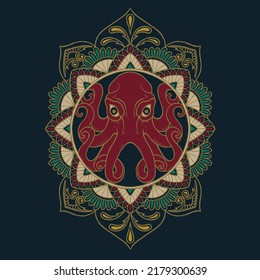 the octopus ornament vector illustration