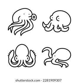 octopus outline drawing minimalist style.