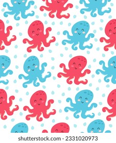 Octopus pattern on white background.