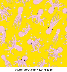 Octopus pattern. Seamless pattern background.