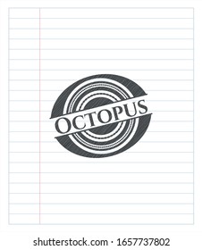 Octopus pencil emblem. Vector Illustration. Detailed.