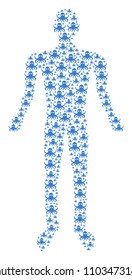 Octopus person avatar. Vector octopus icons are composed into person illustration.