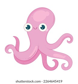 octopus pink sealife animal character