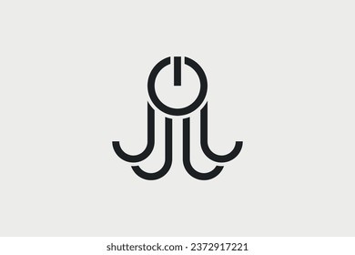 Octopus Power Button Logo for business