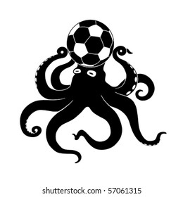 Octopus predictor football silhouette isolated over white background