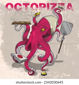 A octopus pretty creative chef how make pizza like a professional