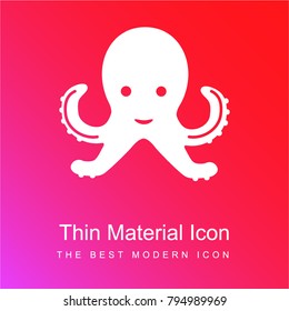 Octopus red and pink gradient material white icon minimal design