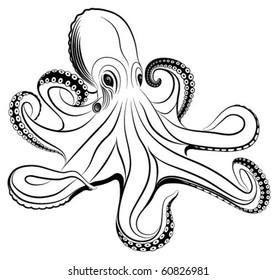 Tentacles Hand Draw On White Background Stock Illustration 1659396787 ...