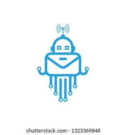 octopus robot logo vector