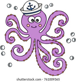 Octopus with sailor hat
