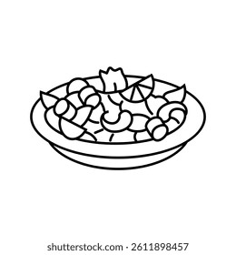 octopus salad sea cuisine line icon vector. octopus salad sea cuisine sign. isolated contour symbol black illustration