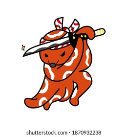 octopus samurai warrior vector graphic illustration, suitable for designs, logos, t-shirt designs, clothing, templates and other designs
