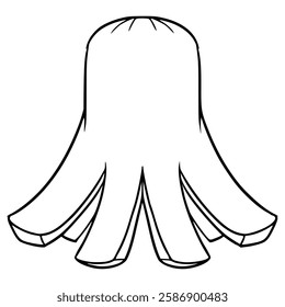 octopus sausage illustration hand drawn outline vector