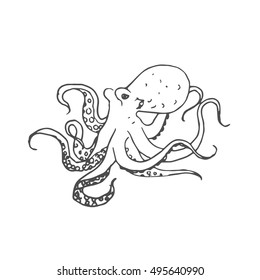 octopus scetch. vector