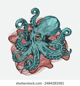 Pulpo Garabato ilustración EPS Vector