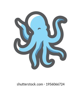 Octopus sea animal Vector icon Cartoon illustration.