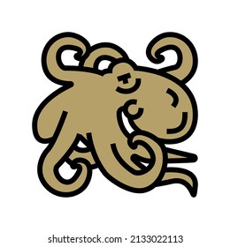 octopus seafood color icon vector. octopus seafood sign. isolated symbol illustration