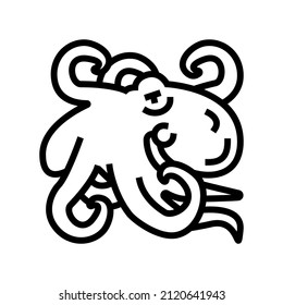 octopus seafood line icon vector. octopus seafood sign. isolated contour symbol black illustration