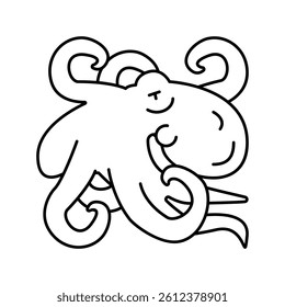 octopus seafood line icon vector. octopus seafood sign. isolated contour symbol black illustration