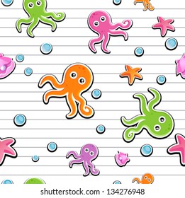 octopus seamless background pattern illustration
