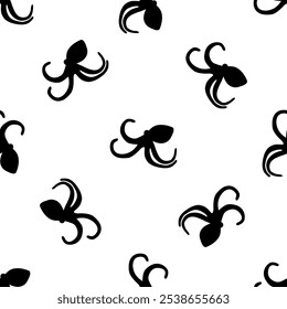 Octopus seamless pattern doodle vector on white background