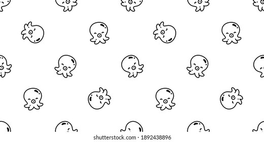 octopus Seamless pattern fish vector salmon tuna shark dolphin doodle icon cartoon ocean sea pet animal repeat wallpaper tile background scarf isolated illustration doodle design