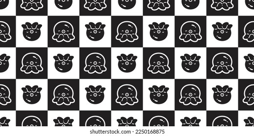 octopus Seamless pattern squid icon vector fish doodle cartoon ocean sea pet animal doodle repeat wallpaper tile background scarf isolated gift wrapping paper illustration design