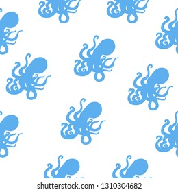 Octopus seamless pattern. vector illustration .