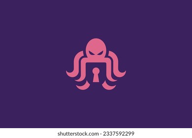 octopus security vector template logo design