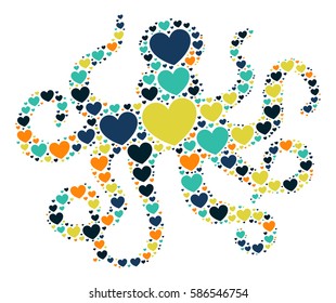 octopus  shape vector design illustration
