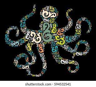 octopus  shape vector design illustration
