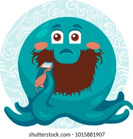 the octopus is shaving